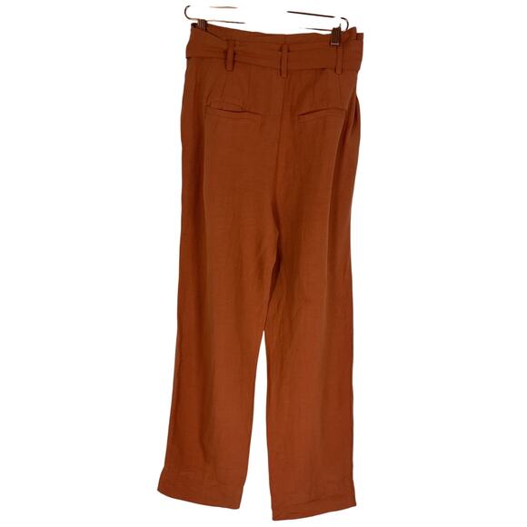 Madewell Women's Drapey Paperbag Pants in Rusty or Burnt Orange NWT Size 0 - Picture 7 of 9